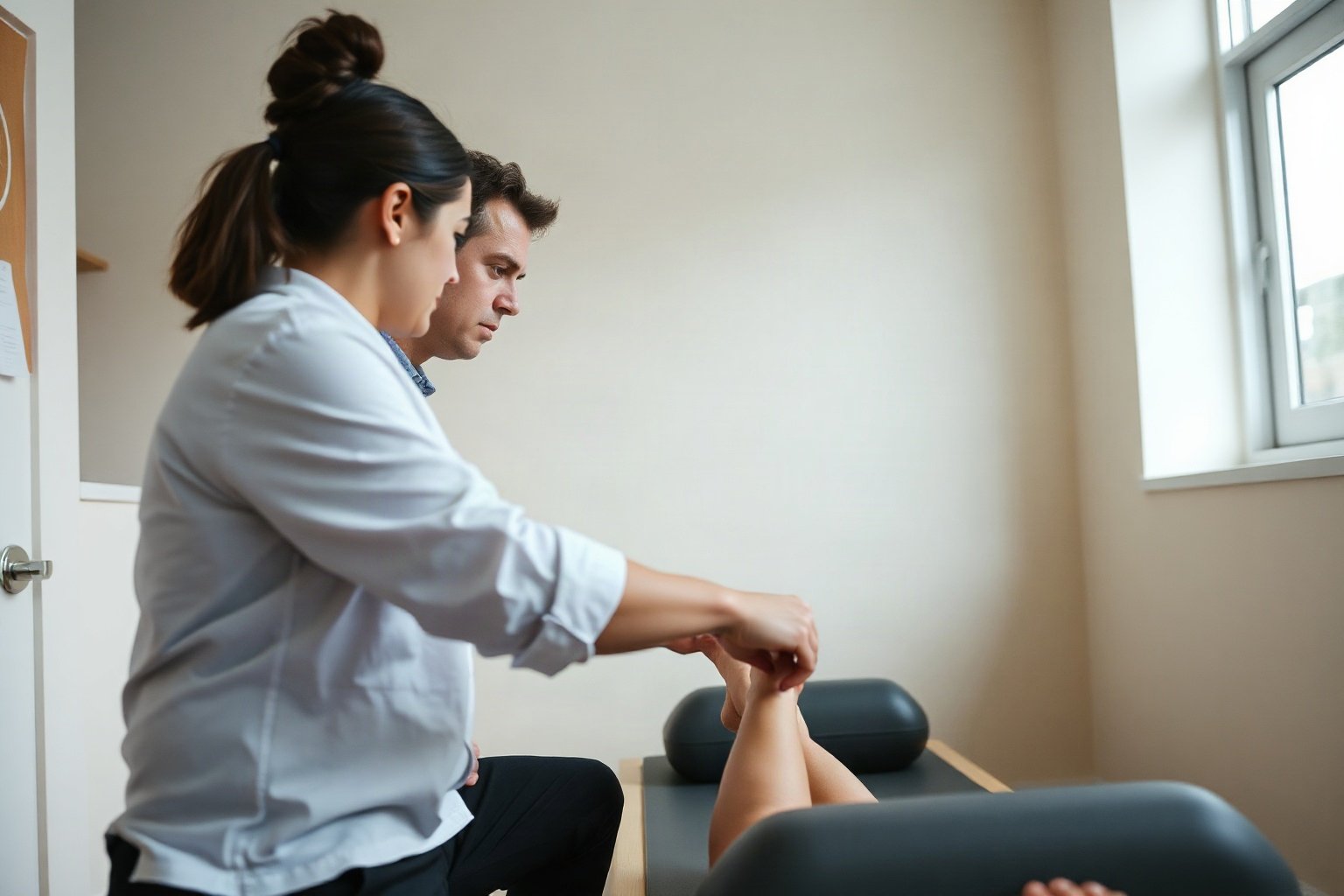 Avaliação postural em pilates clínico Alphaville: profissional analisando alinhamento funcional do paciente